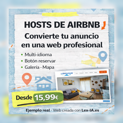 Ejemplo de web para hosts de Airbnb creada con Lex-IA.es